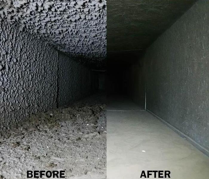before and after dirty duct cleaning